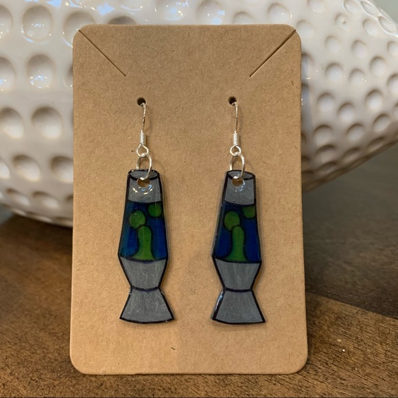 Accessories - Handmade shrinky dink lava lamp earrings
